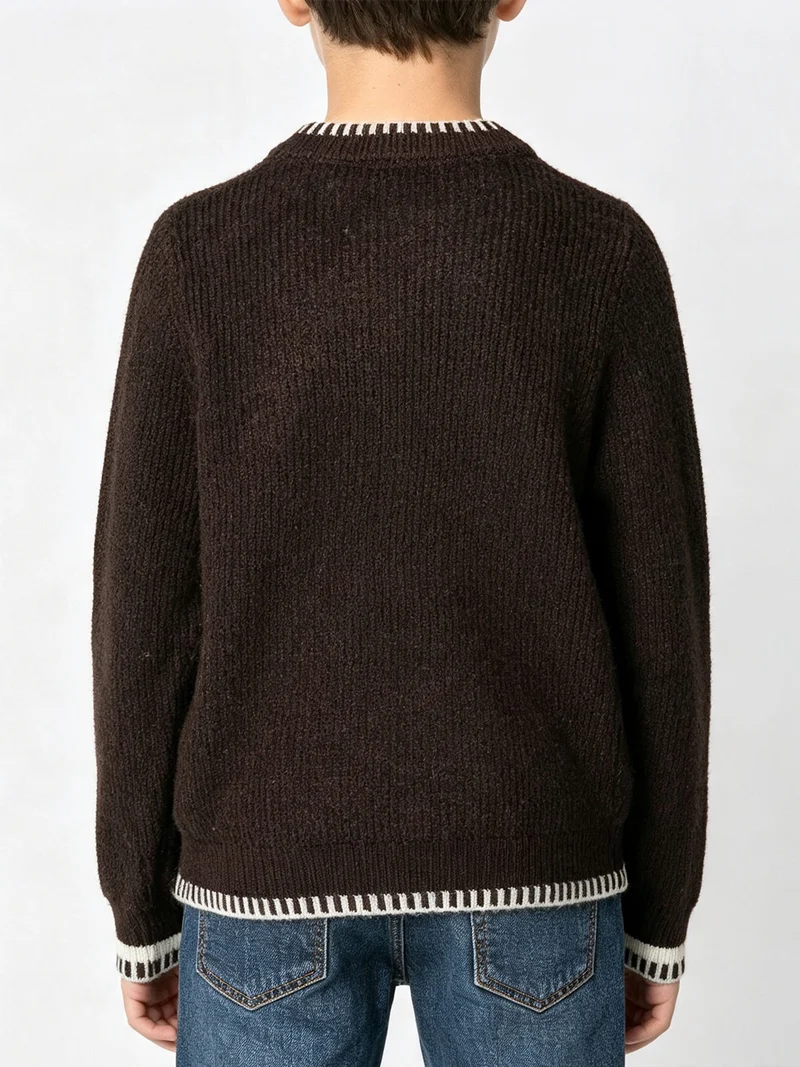 Maglione girocollo da bambino - moro