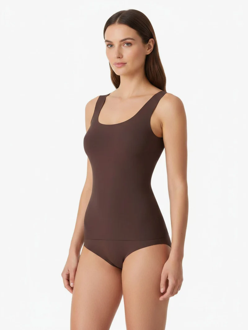 SKIN2SKIN TOPBRA Top con reggiseno in microfibra - moro
