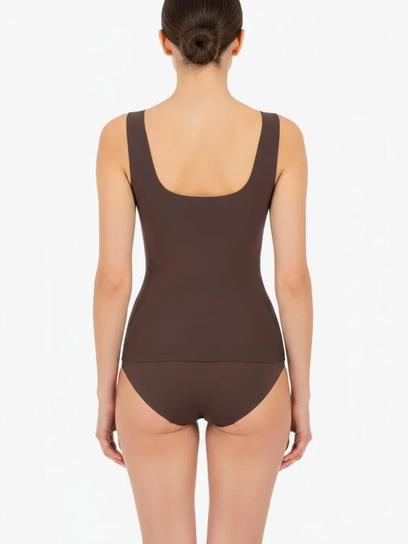 SKIN2SKIN TOPBRA Top con reggiseno in microfibra - moro