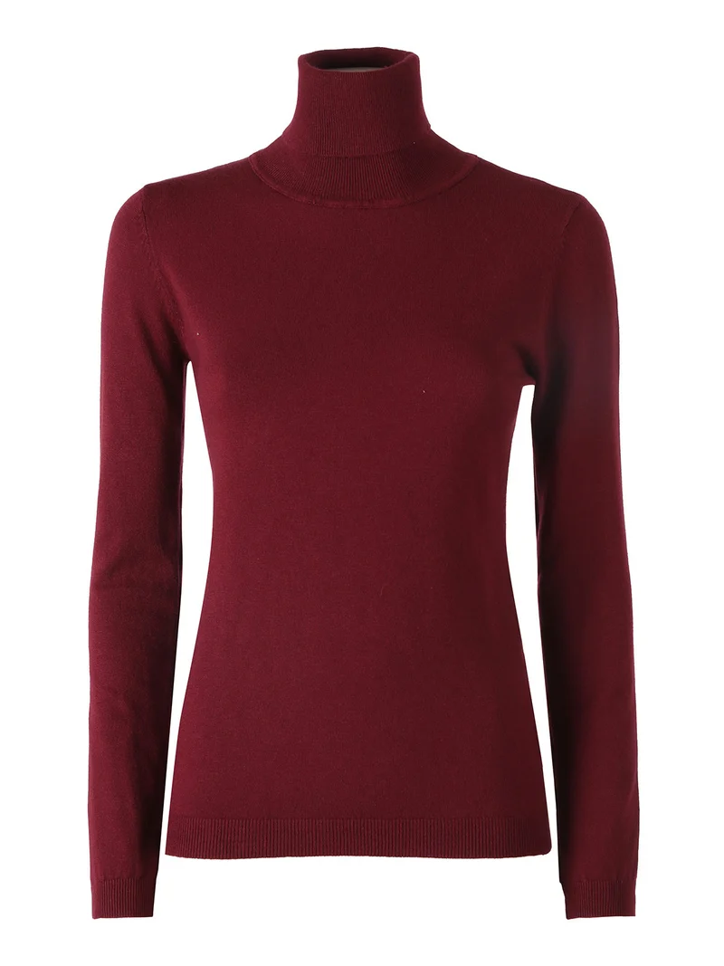 Pullover dolcevita donna - bordeaux