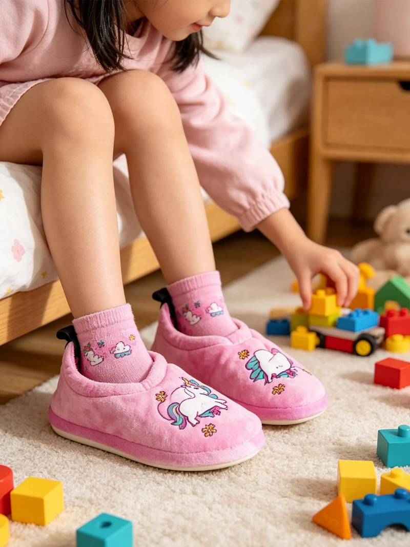 Pantofole chiuse da bambina - fucsia
