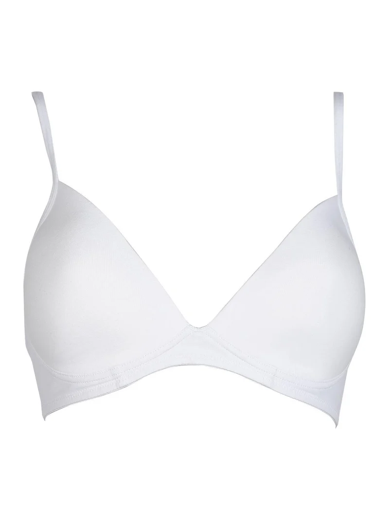 Reggiseno a triangolo in cotone BRIO coppa B - bianco