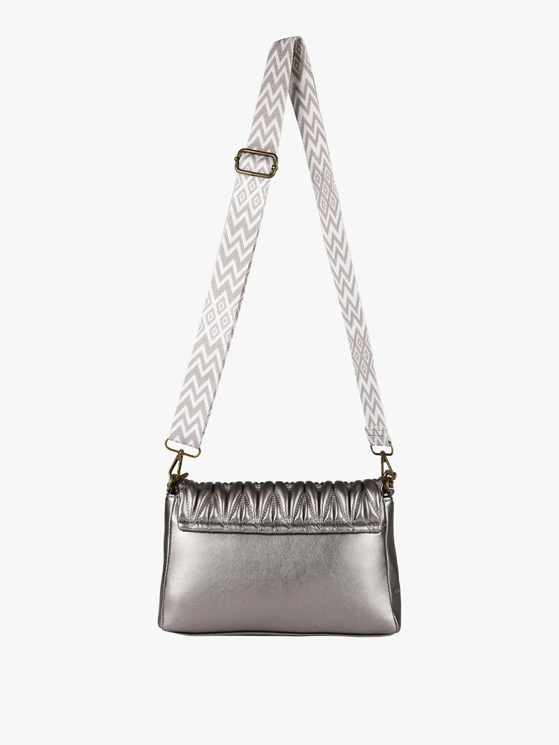 Borsa a tracolla con catena - argento
