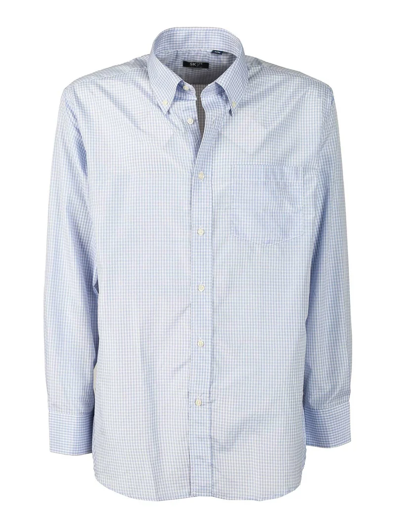 Camicia da uomo regular fit a quadretti - azzurro