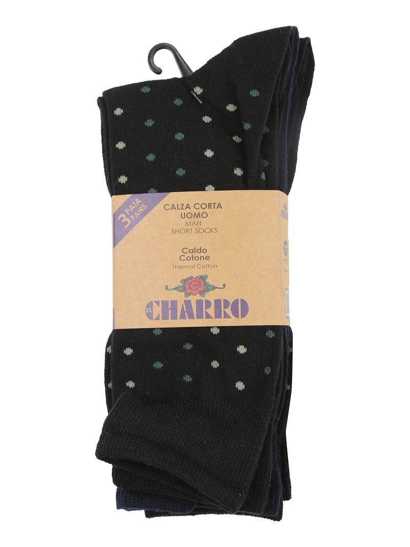 Confezione da 3 paia di calze corte uomo - azzurro