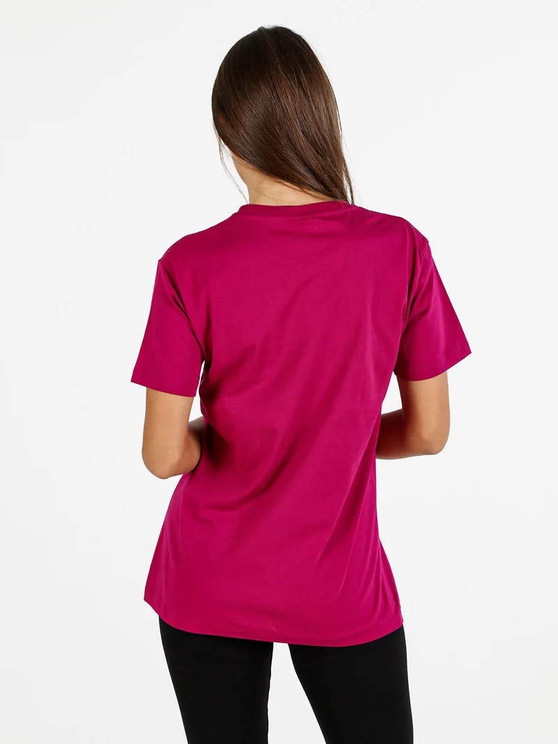 T-shirt donna in cotone con logo - porpora