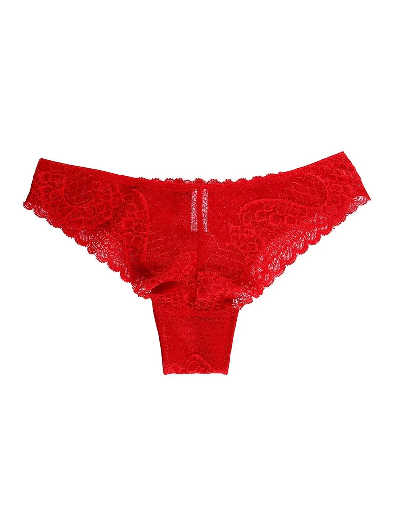 Slip donna in pizzo con fiocco - rosso