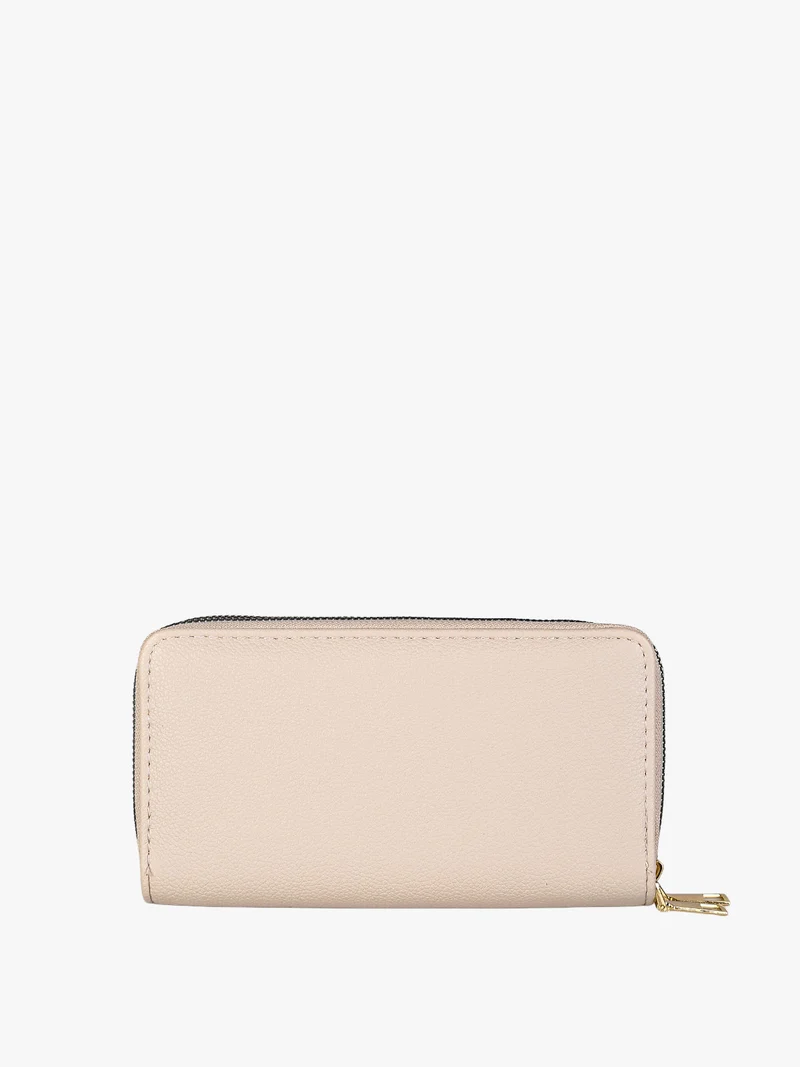 Portafoglio da donna con stampa monogramma e doppia tasca - khaki