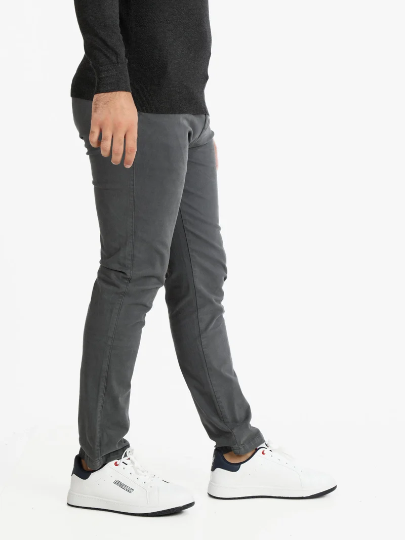 Pantaloni casual da uomo in cotone - grigio