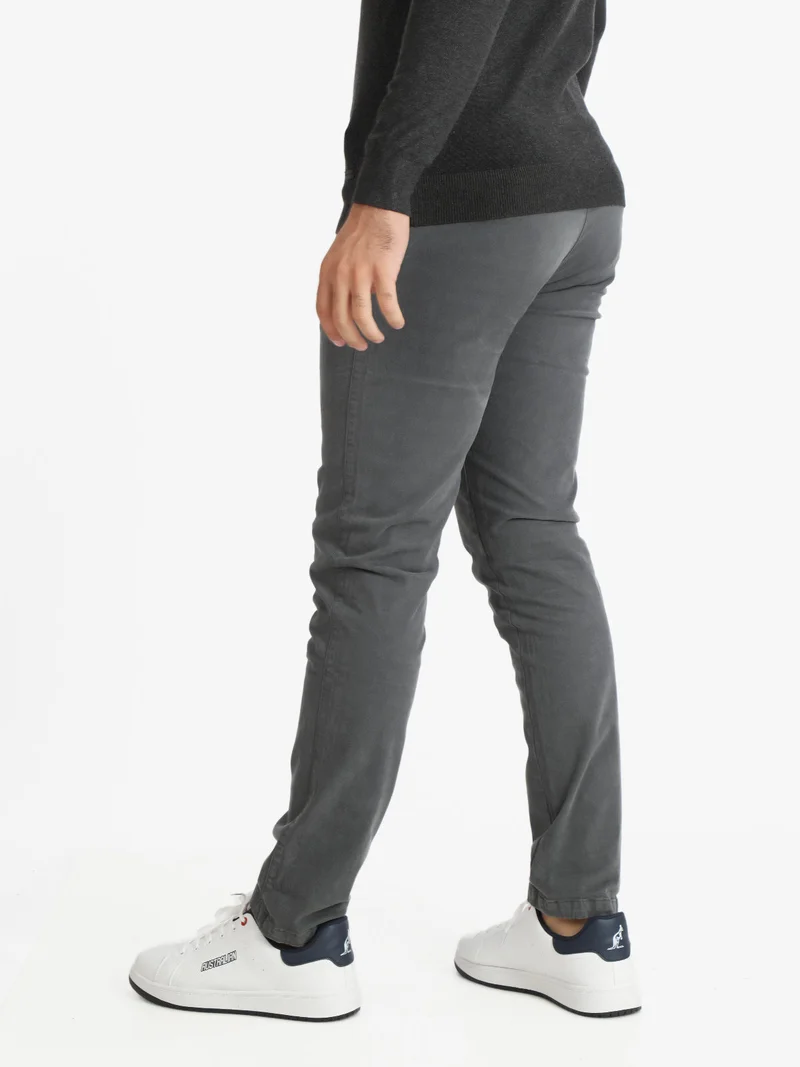 Pantaloni casual da uomo in cotone - grigio