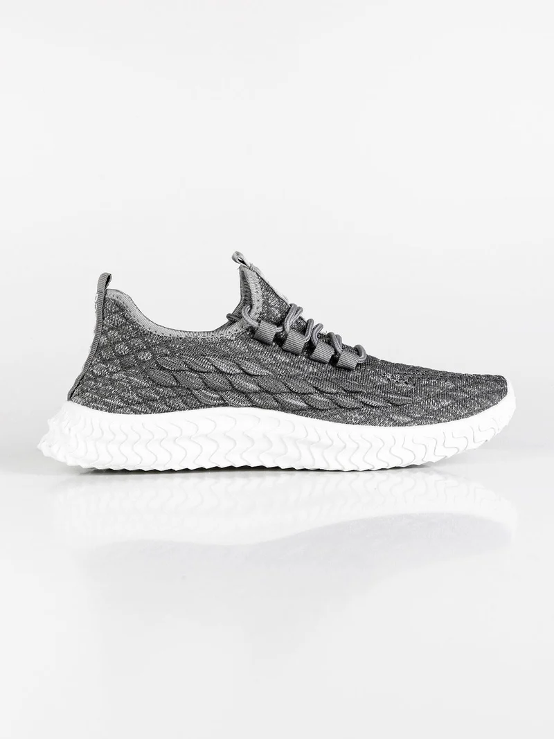 Sneakers sportive uomo in tessuto - grigio