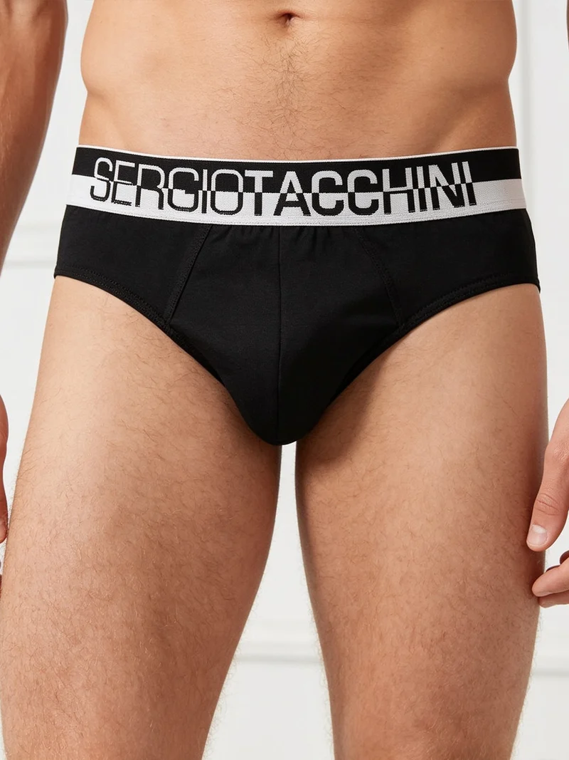 Slip da uomo in cotone bielastico - nero