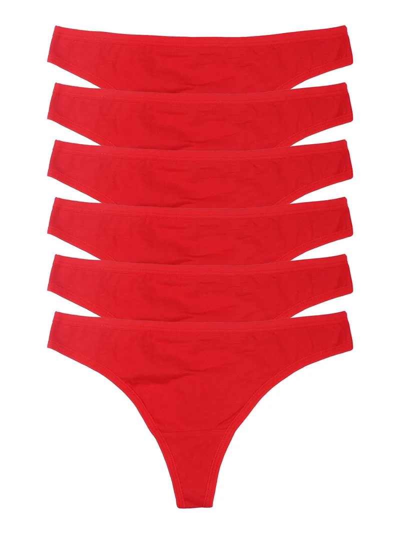 Confezione da 6 perizoma da donna in cotone - rosso