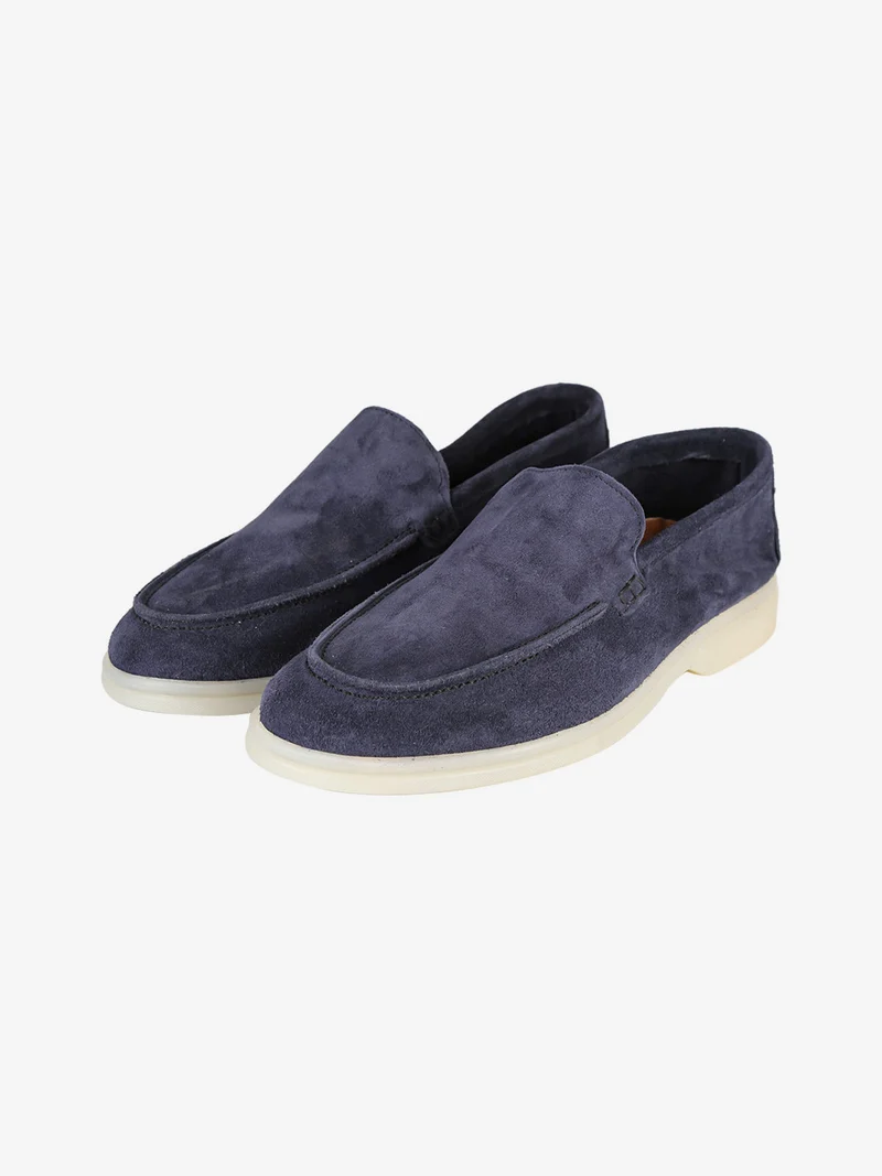 Mocassini da uomo in pelle scamosciata - blu scuro