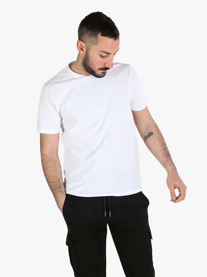 T-shirt da uomo in cotone - bianco