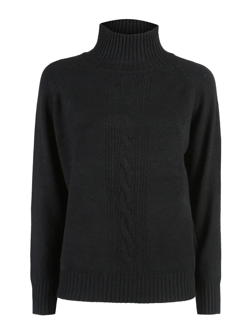 Pullover donna con collo alto - nero
