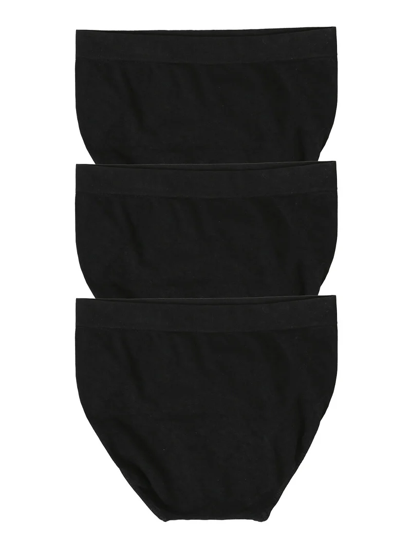 Confezione da 3 slip donna a vita alta in microfibra - nero