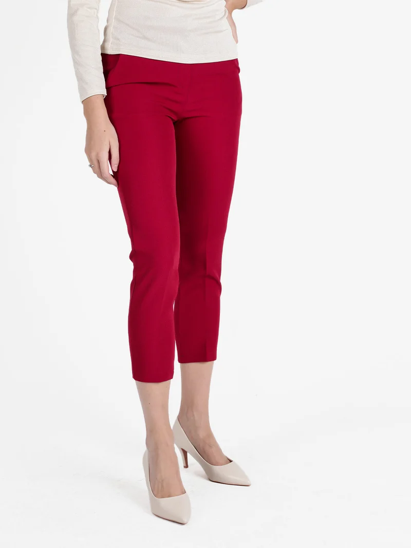 Pantaloni donna modello capri - bordeaux