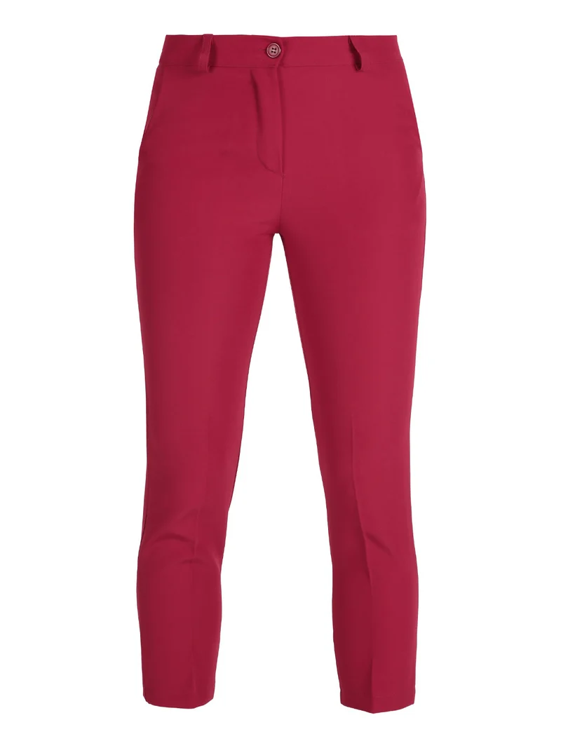 Pantaloni donna modello capri - bordeaux
