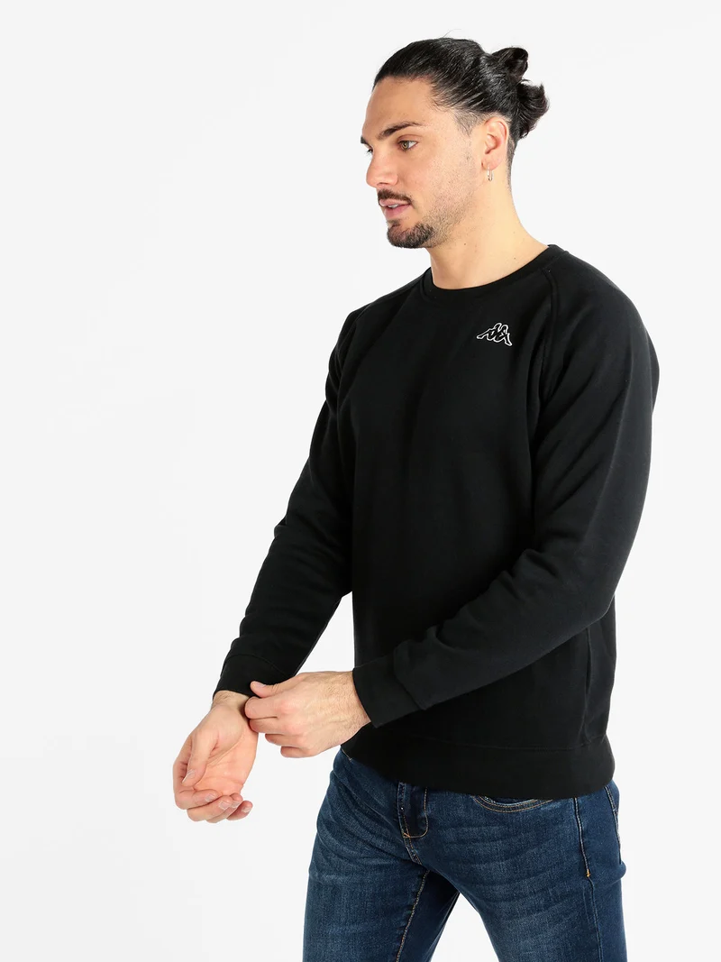 Felpa girocollo da uomo - nero