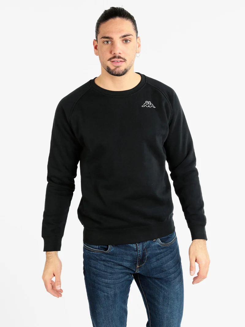 Felpa girocollo da uomo - nero
