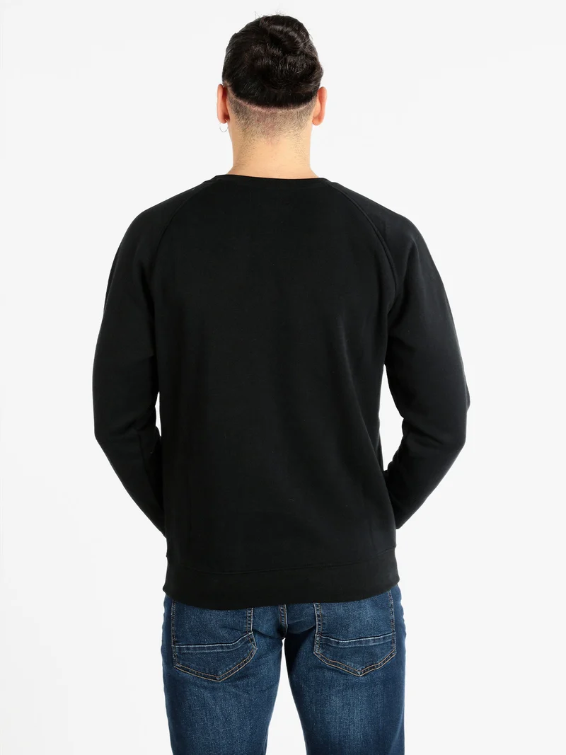 Felpa girocollo da uomo - nero