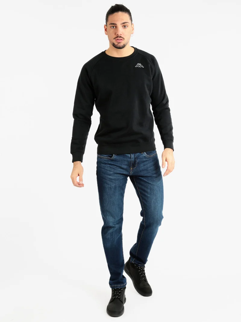 Felpa girocollo da uomo - nero