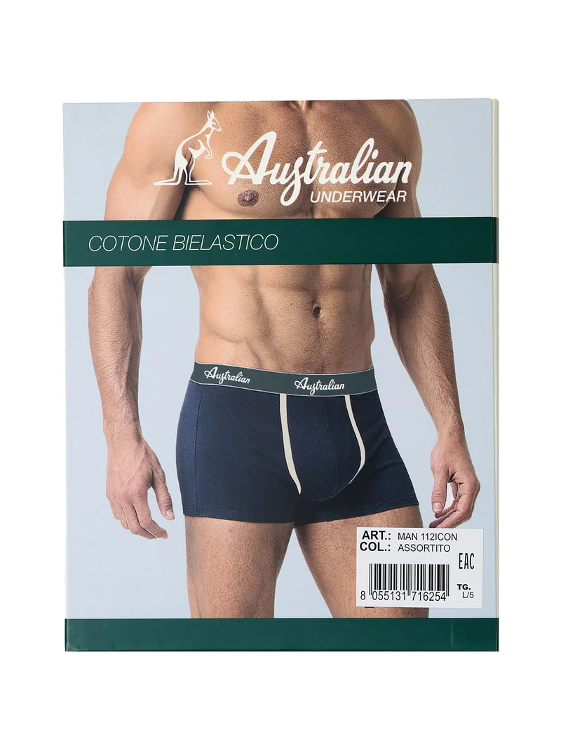 Boxer da uomo in cotone bielastico - blu scuro