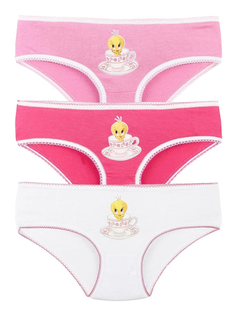 Tris slip bambina in cotone - assortito