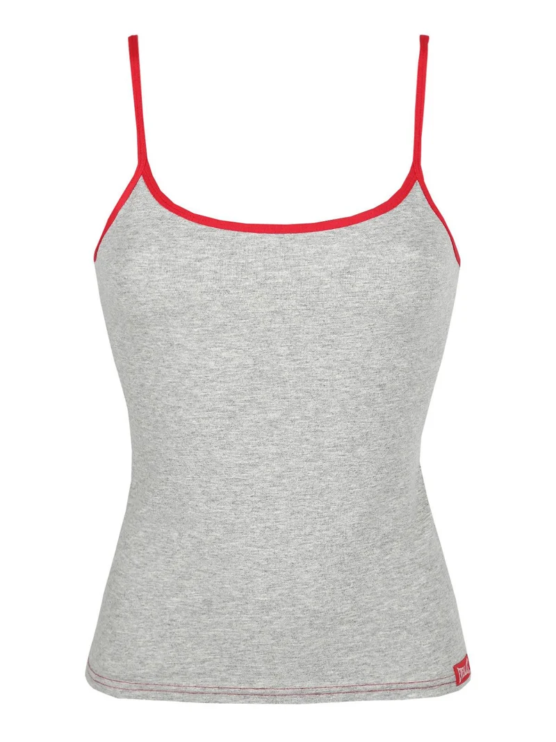 Canotta donna in cotone con spalline - grigio