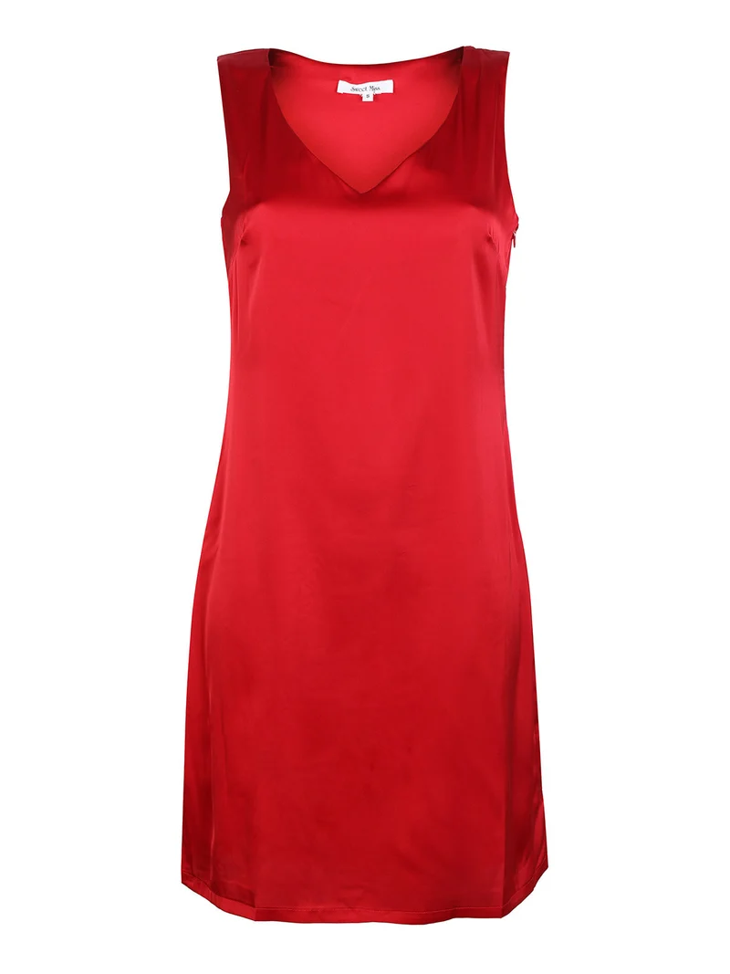 Tubino donna effetto raso - rosso