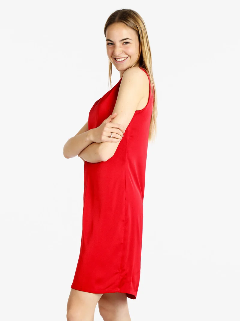 Tubino donna effetto raso - rosso
