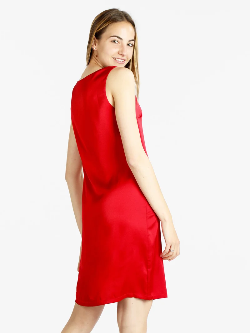 Tubino donna effetto raso - rosso