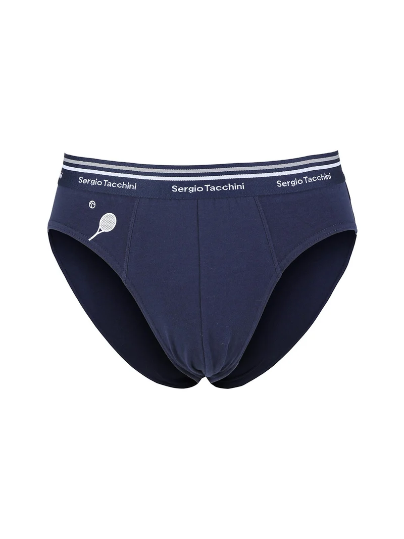 Slip da uomo in cotone tinta unita - blu scuro