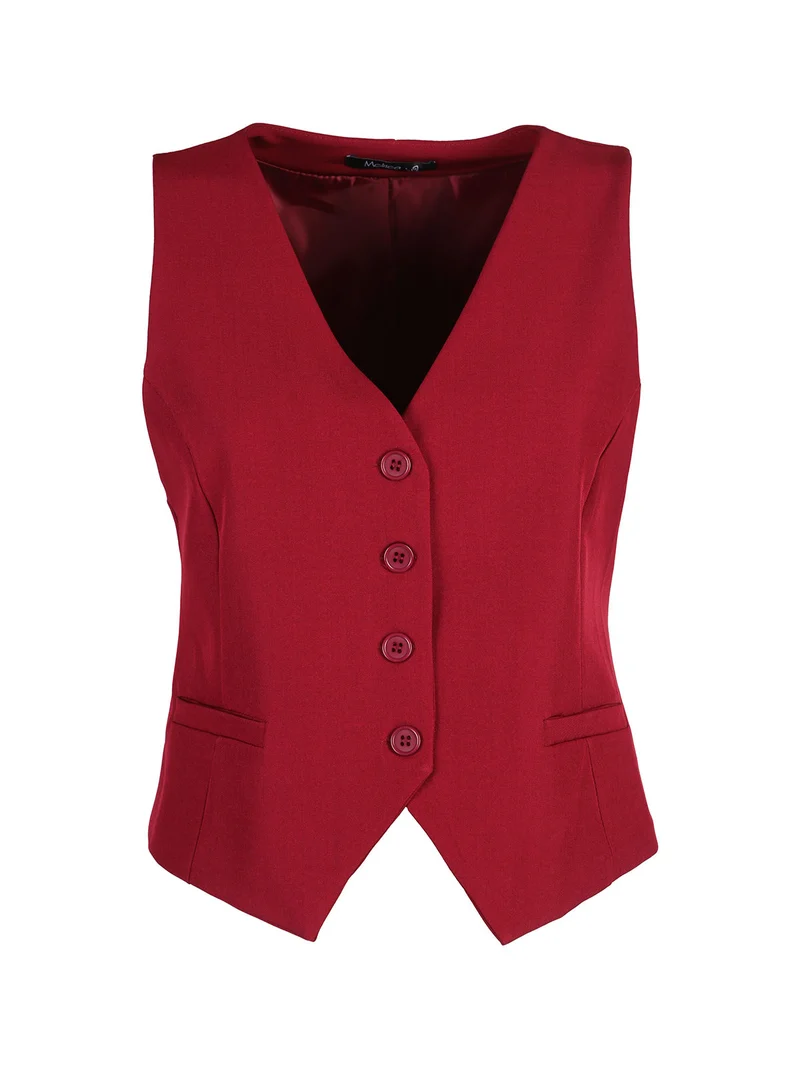 Gilet donna elegante con bottoni - bordeaux
