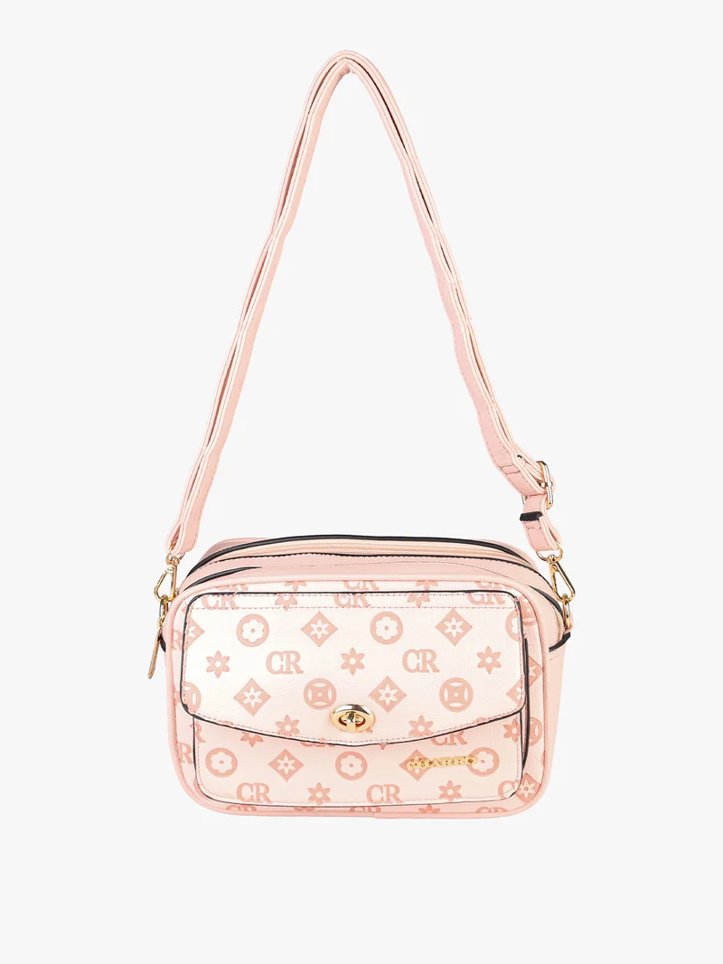Borsa a tracolla da donna con stampe - rosa