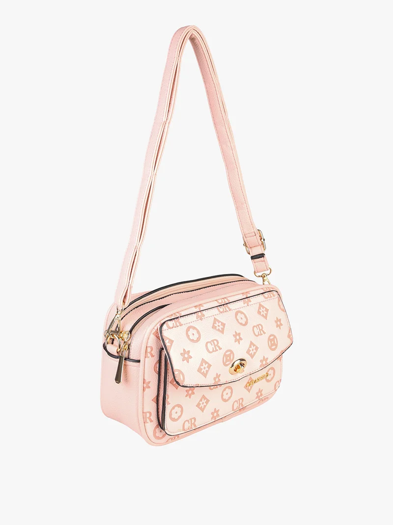 Borsa a tracolla da donna con stampe - rosa