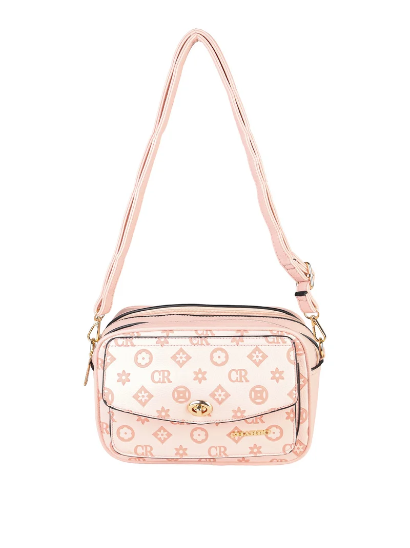 Borsa a tracolla da donna con stampe - rosa