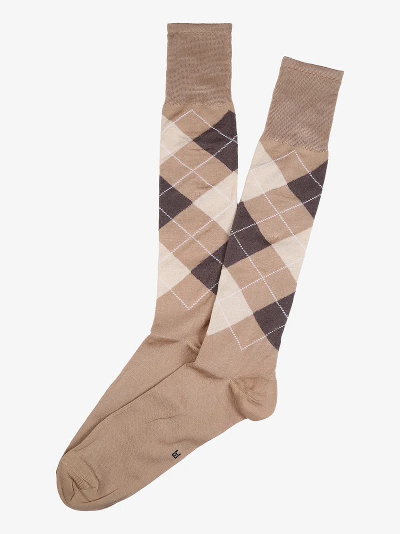 Calze lunghe da uomo in cotone mercerizzato - beige
