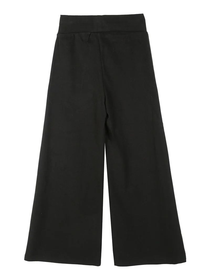 Leggings da bambina effetto ciniglia con finale a zampa - nero