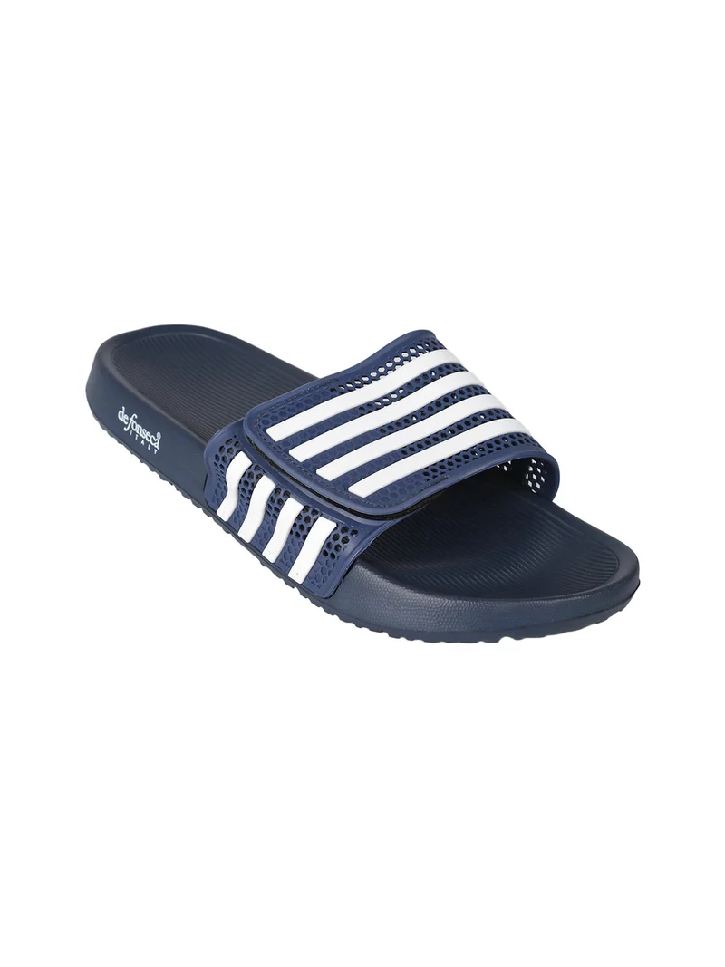 Ciabatte uomo in gomma con fascia a strappo - blu scuro