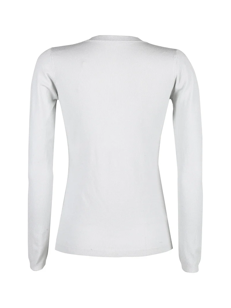 Cardigan donna in maglia con bottoni - perla