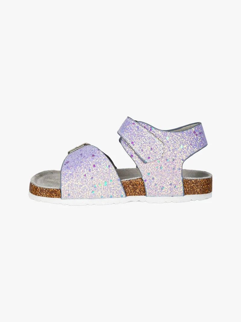 Sandali glitter da bambina con doppia fibbia a strappo - lilla