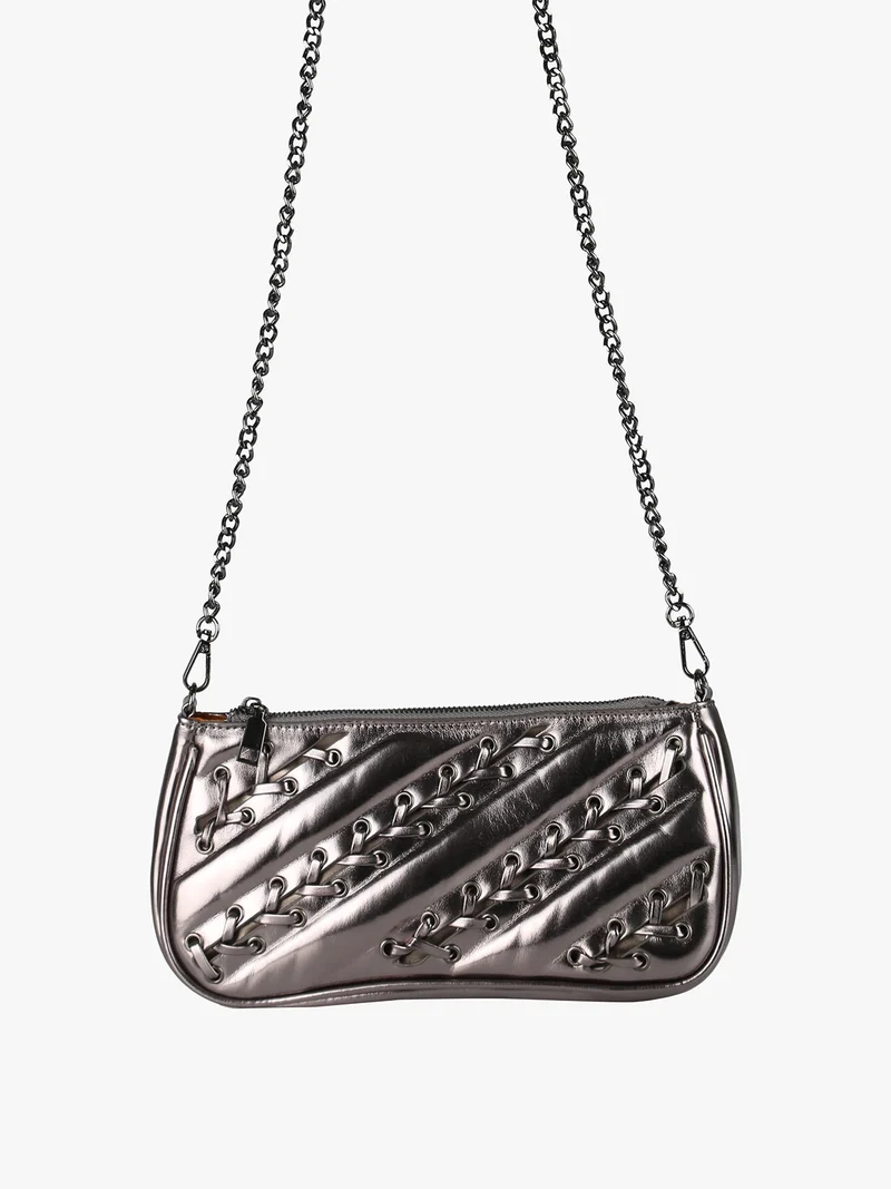 Borsa donna con intrecci - argento