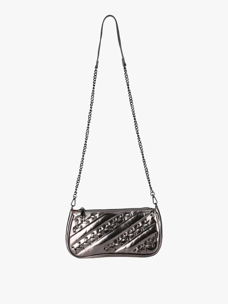 Borsa donna con intrecci - argento