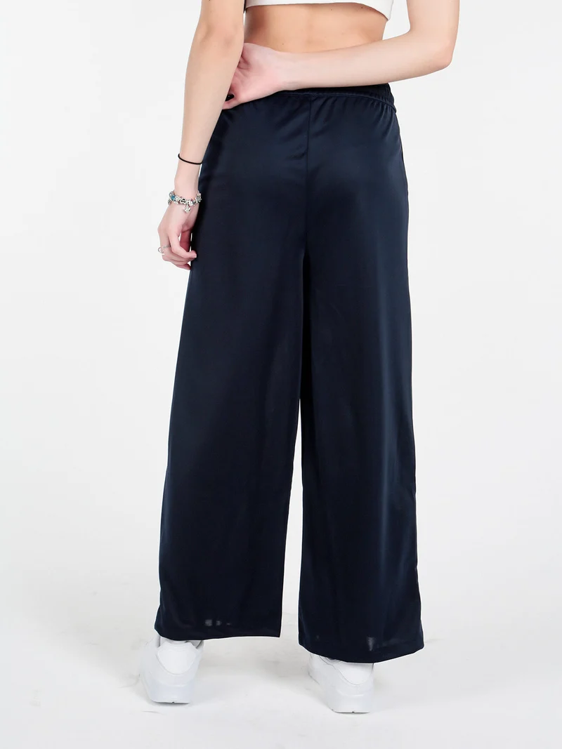 Pantaloni donna a gamba larga con coulisse - blu scuro