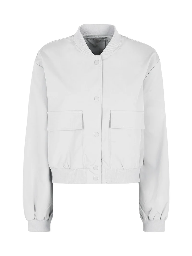 Giacca bomber cropped da donna - bianco