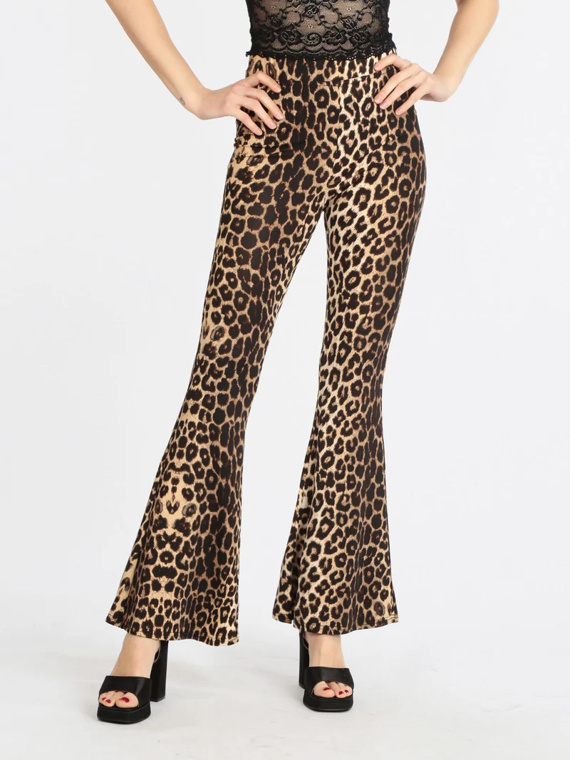 Pantaloni donna con gamba a zampa - multicolore
