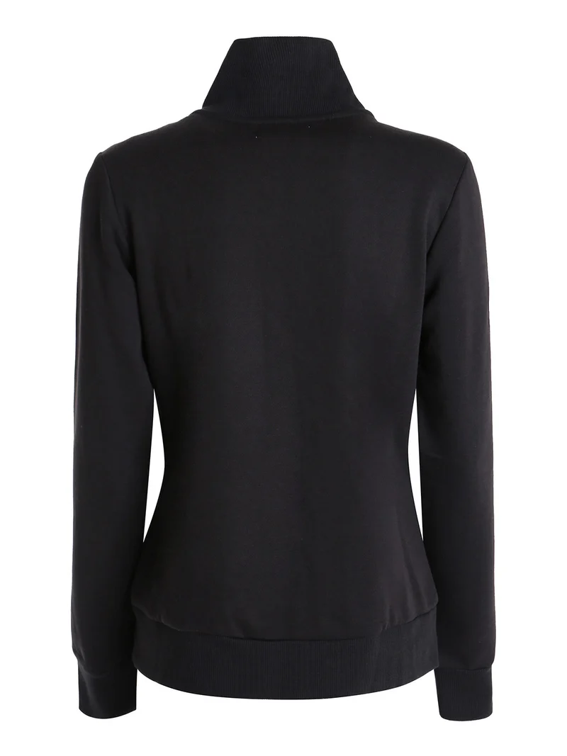 Felpa pesante da donna con zip - nero