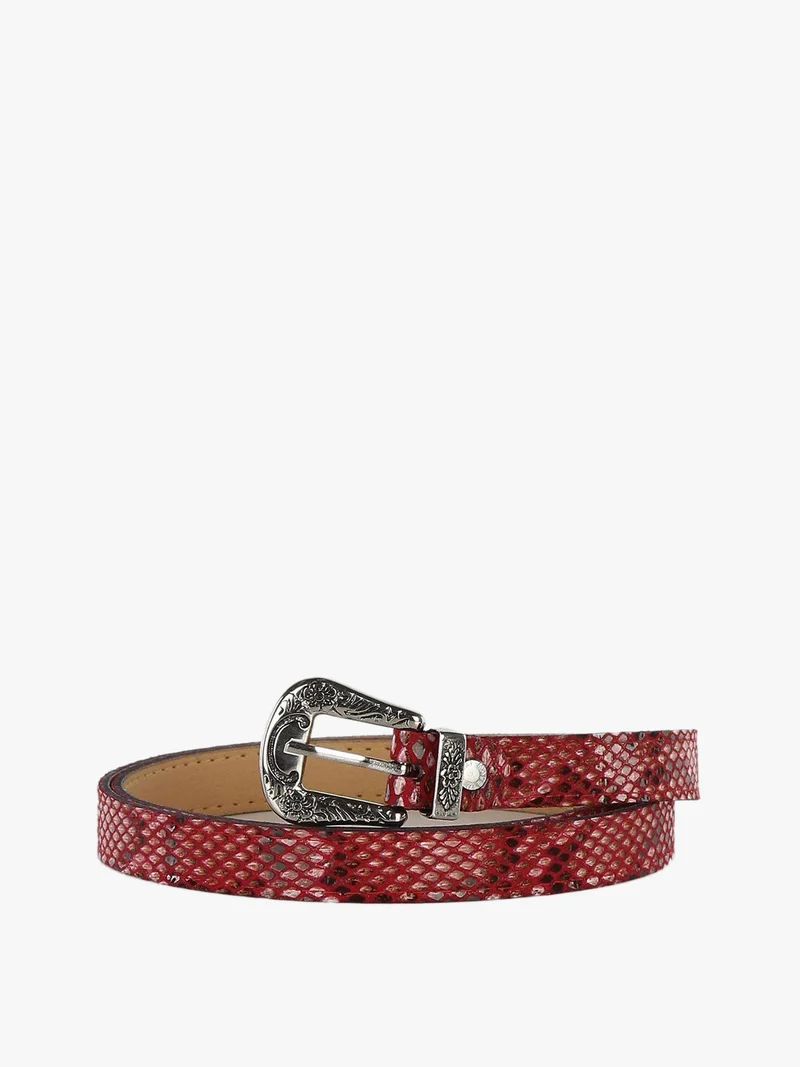 Cintura animalier sottile - rosso
